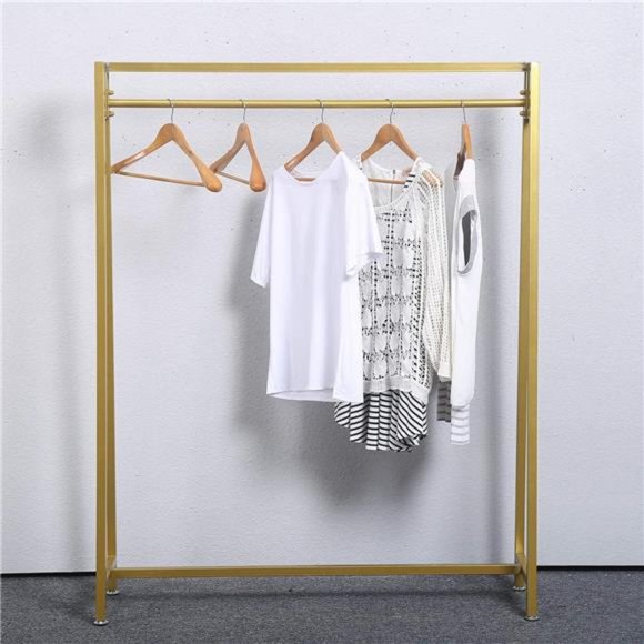 Moden Metal Clothes Rack with Clothing Hanging Rack Organize,Gold - Picture 1 of 6
